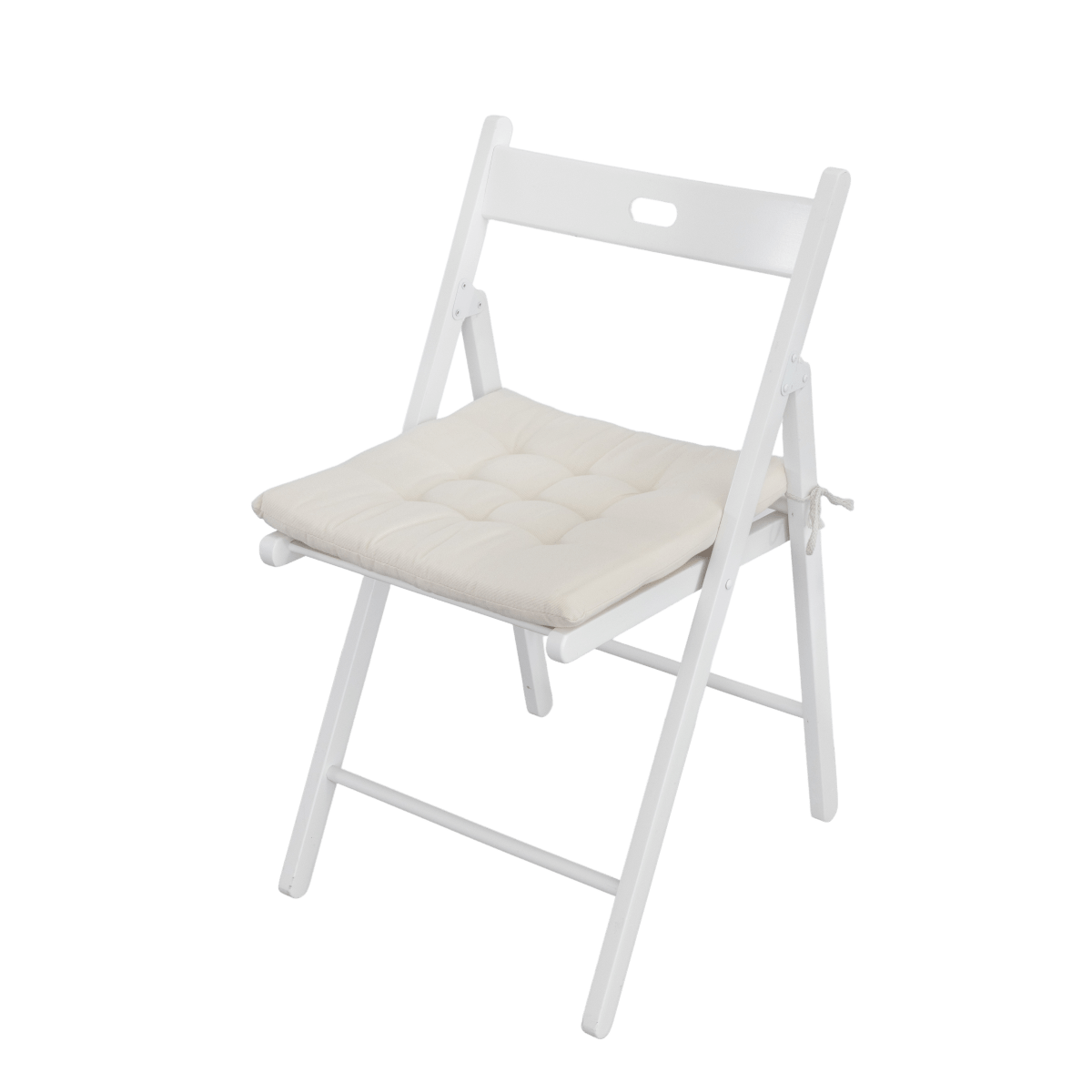 Holzklappstuhl mit Sitzkissen im Set / Creme