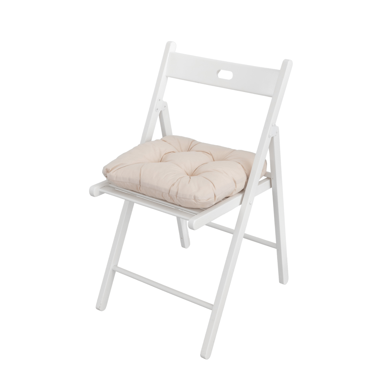 Holzklappstuhl mit Sitzkissen im Set / Beige